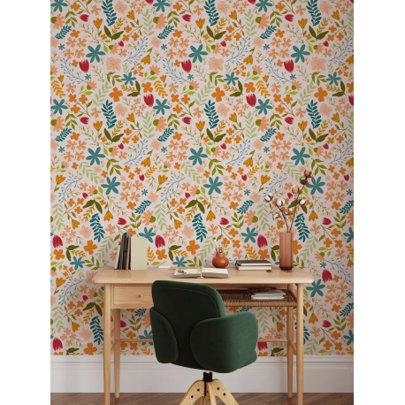 Papel de Parede Floral Rosa Anthea MP