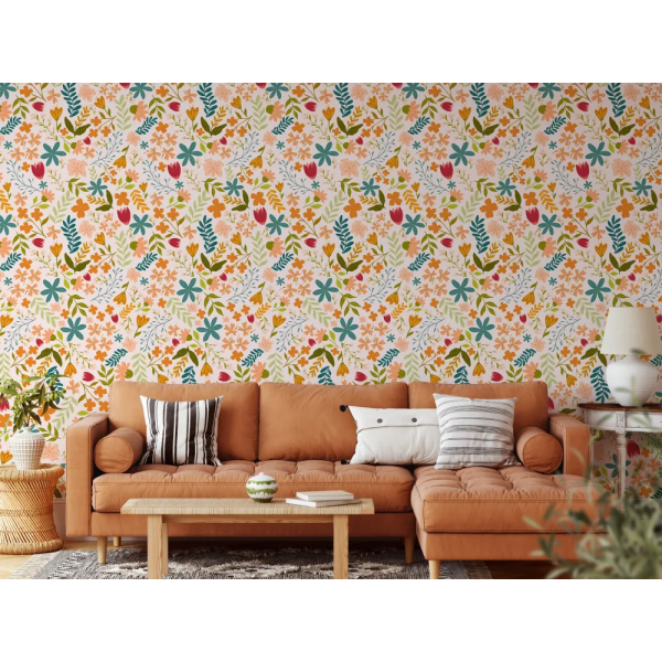 Papel de Parede Floral Rosa Anthea MP
