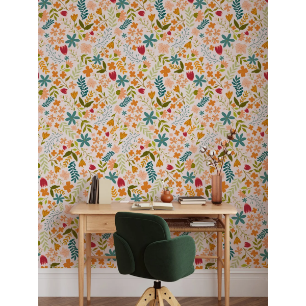 Papel de Parede Floral Rosa Anthea MP