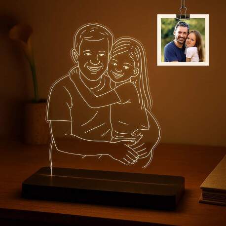 Luminria Personalizada com Sua Foto Desenhada Dia Dos Pais