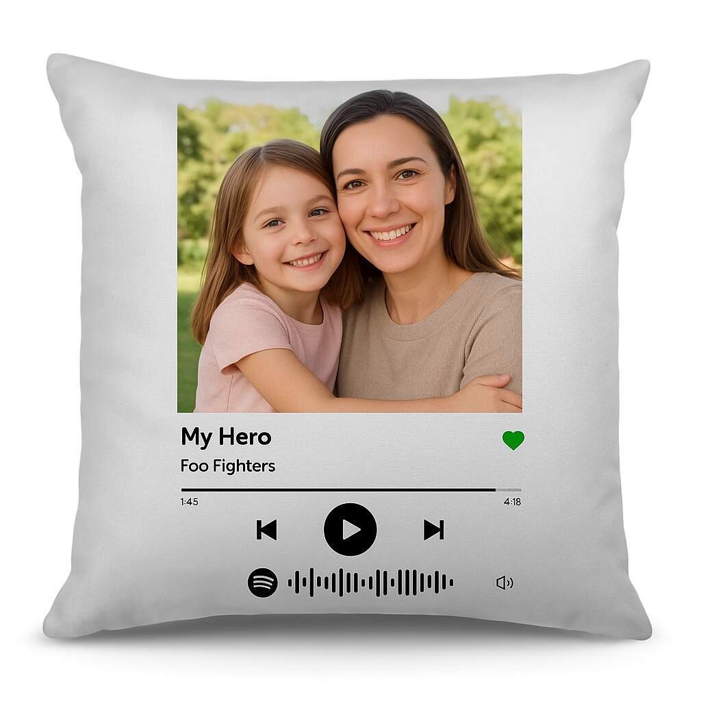 Almofada Personalizada Spotify com Foto Dia Das Mes