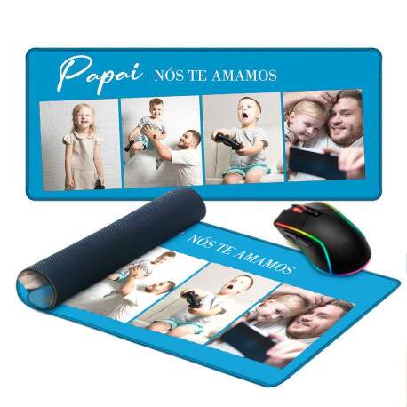 Mouse Pad Personalizado Dia dos Pais com Fotos