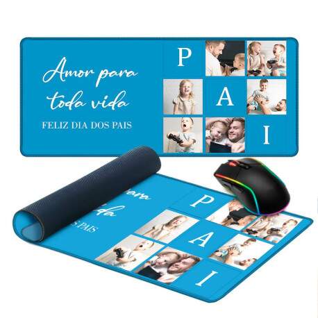 Mouse Pad Personalizado Dia dos Pais com Fotos