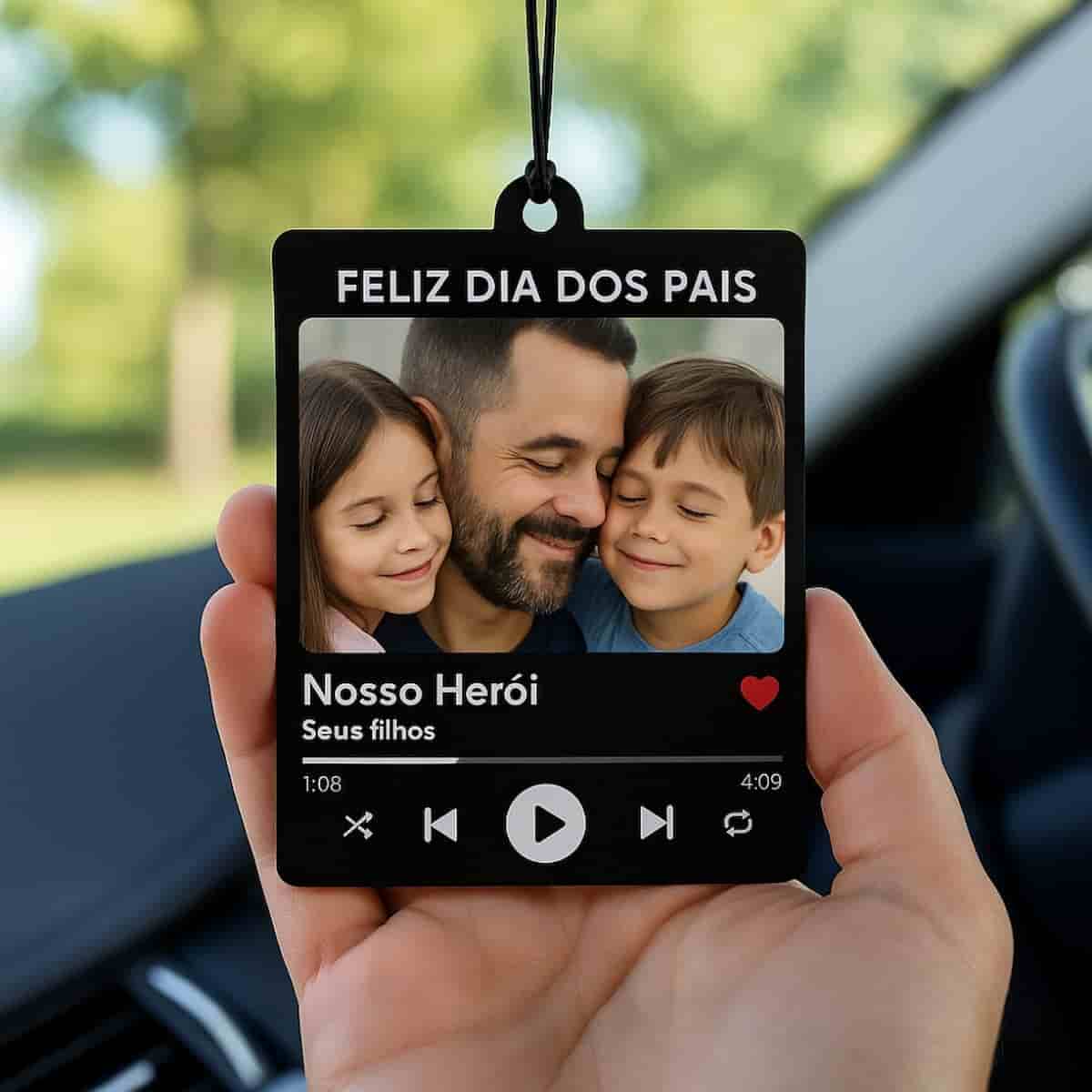 Pendurador de retrovisor de carro Spotify Com Foto e Msica