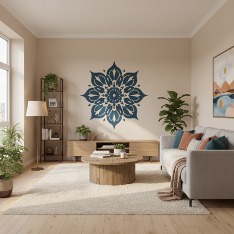 Adesivo de Parede Mandala Azul Zen