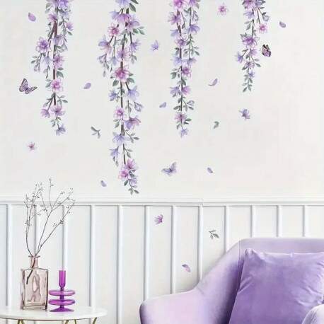 Adesivo de Parede Floral Elegante Caindo