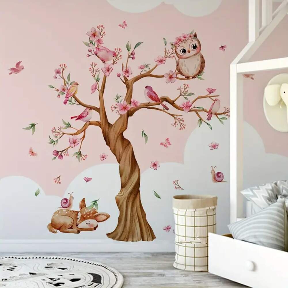 Adesivo de Parede arvore com corujinha