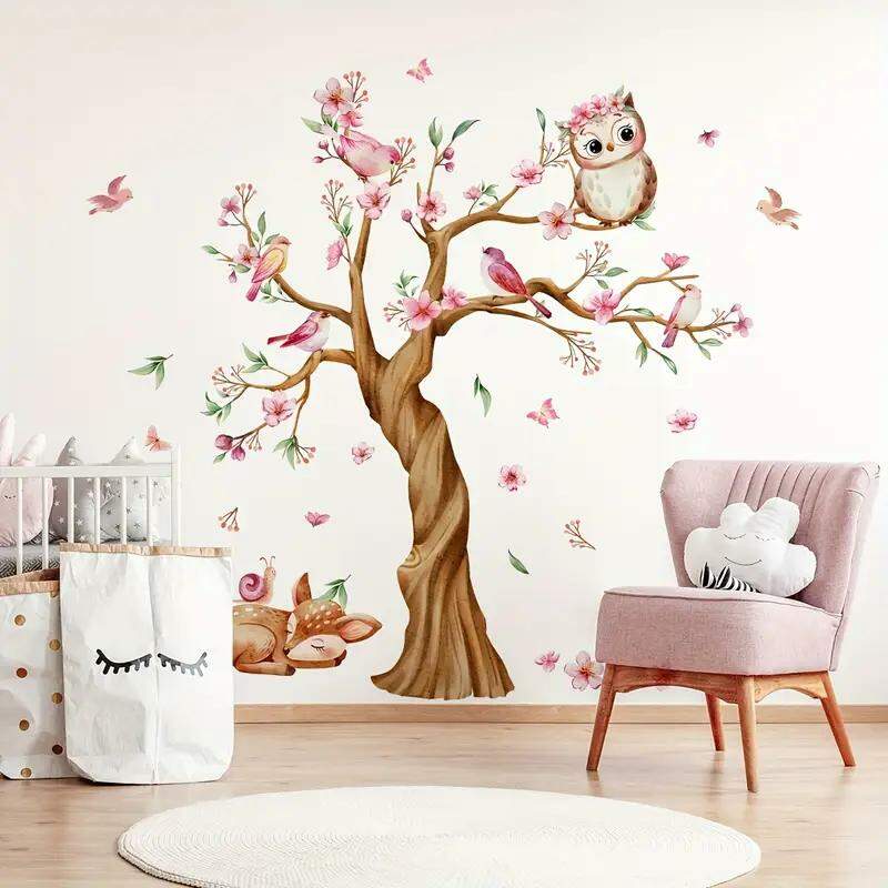 Adesivo de Parede arvore com corujinha