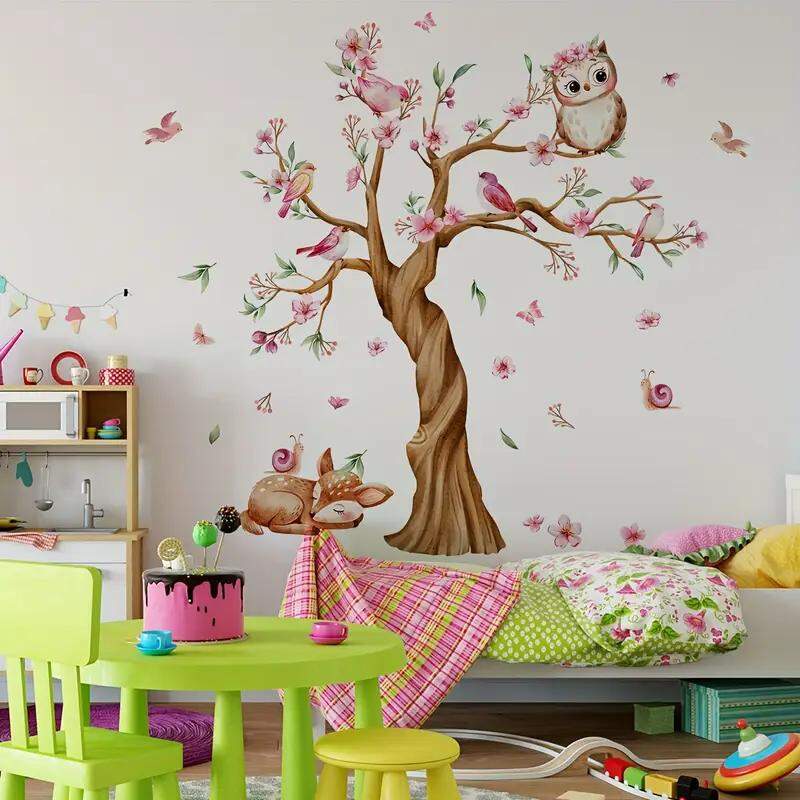 Adesivo de Parede arvore com corujinha