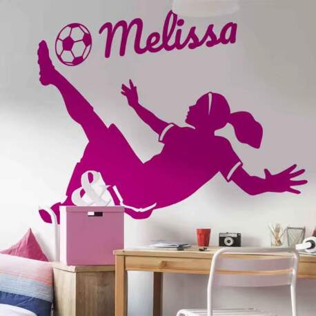 Adesivo de Parede Dinmico Jogadora de Futebol Personalizado