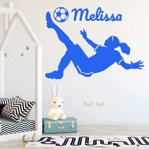 Adesivo de Parede Dinmico Jogadora de Futebol Personalizado