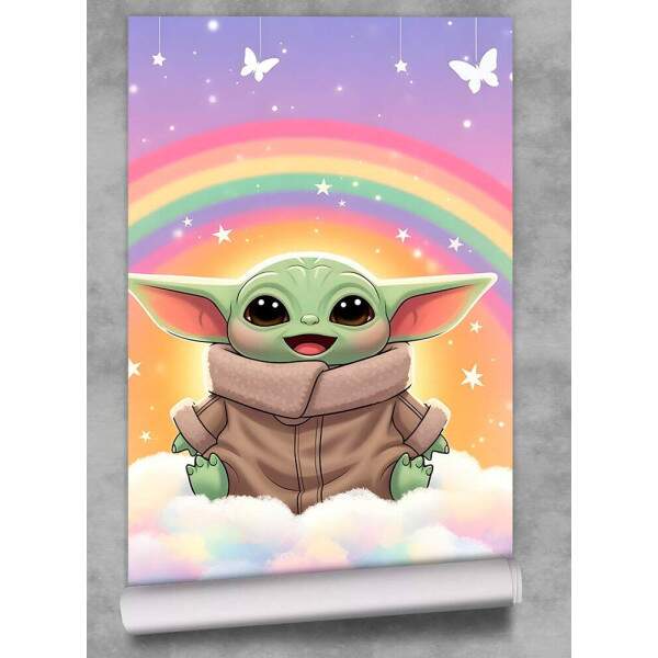 Papel de Parede Baby Yoda Arco ris MP