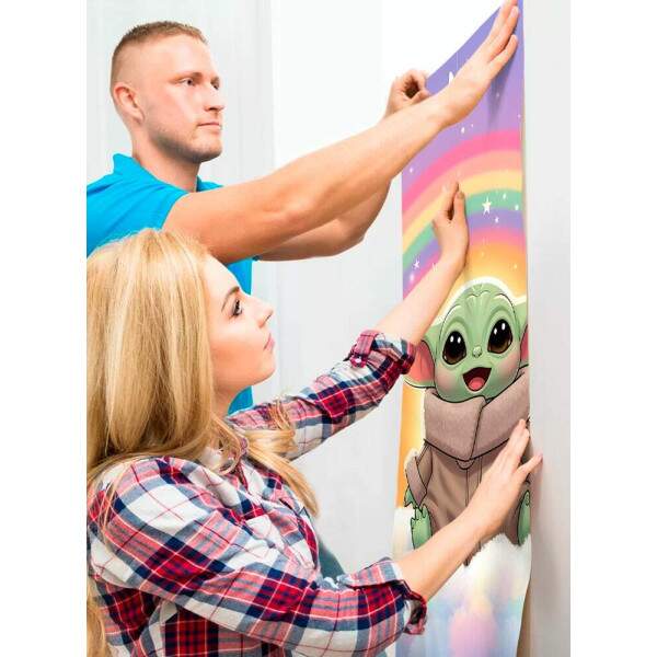 Papel de Parede Baby Yoda Arco ris MP