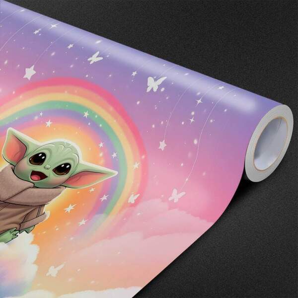 Papel de Parede Baby Yoda Arco ris MP