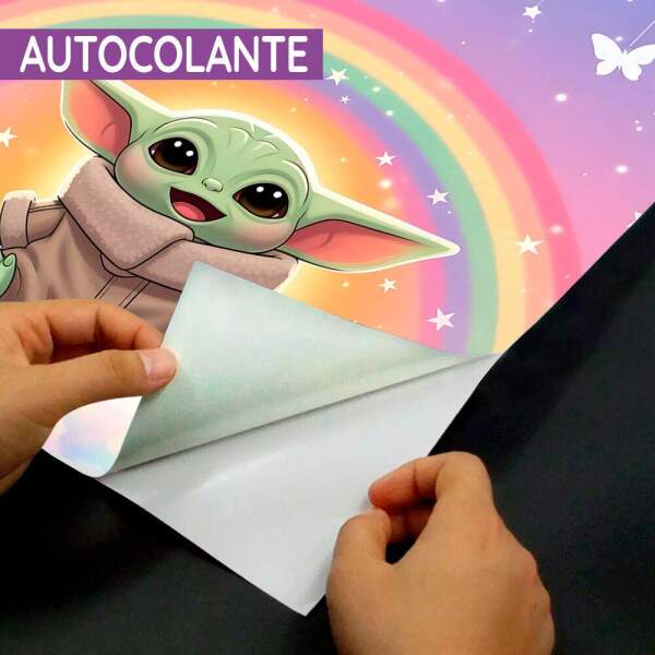 Papel de Parede Baby Yoda Arco ris MP