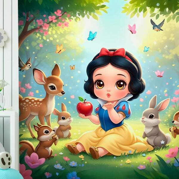 Papel de Parede Branca de Neve Baby no Bosque MP