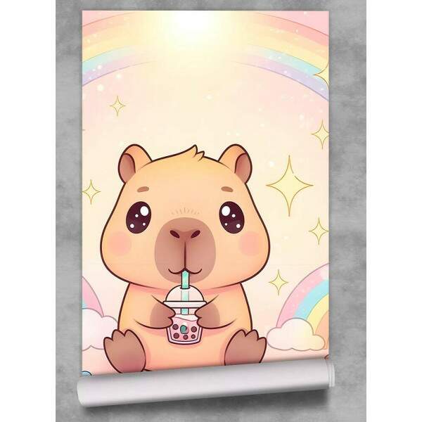 Papel de Parede Capivada Baby Arco ris MP