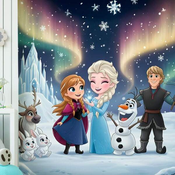 Papel de Parede Frozem e Amigos na Neve MP