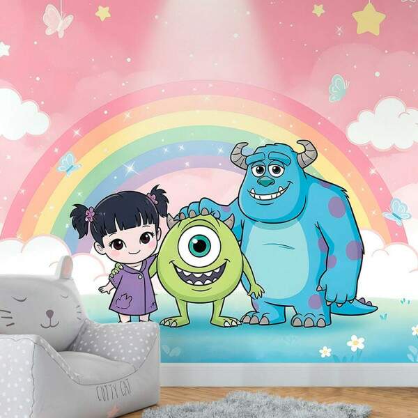 Papel de Parede Monstros SA Baby Arco ris MP
