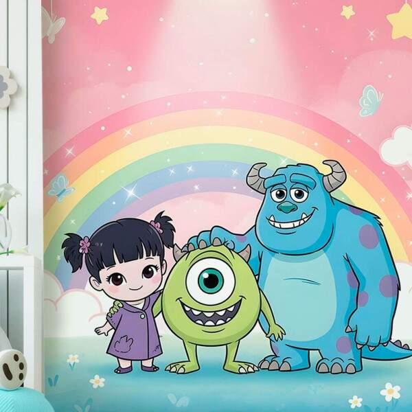 Papel de Parede Monstros SA Baby Arco ris MP