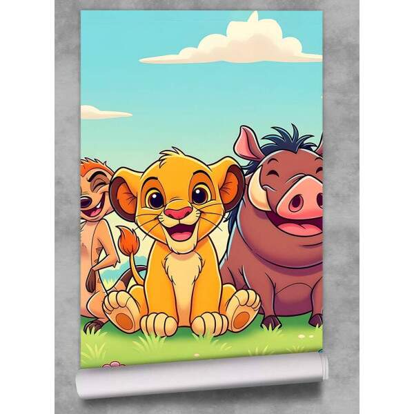 Papel de Parede Rei Leo Timo e Pumba Baby MP
