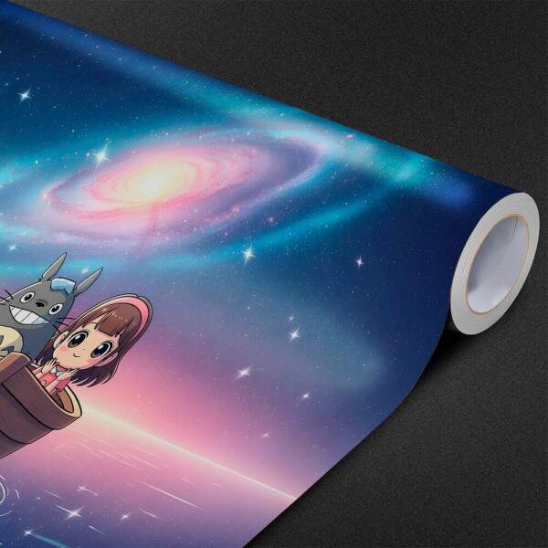 Papel de Parede Totoro e Garoto no Barco Vendo as Estrelas MP