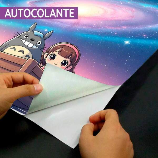 Papel de Parede Totoro e Garoto no Barco Vendo as Estrelas MP