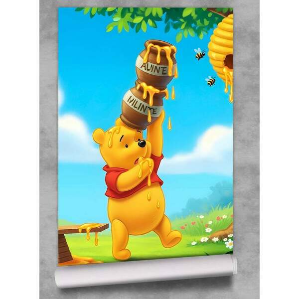 Papel de Parede Ursinho Pooh e Leito Pegando Mel MP