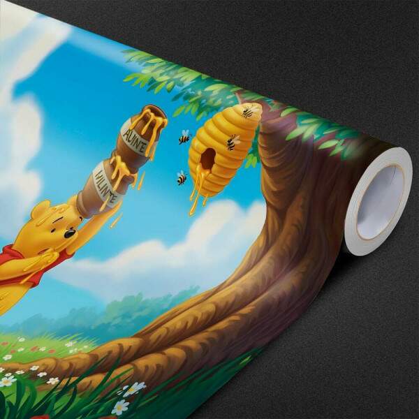 Papel de Parede Ursinho Pooh e Leito Pegando Mel MP