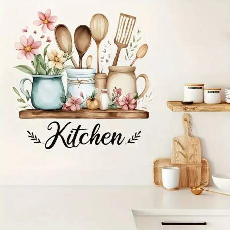 Adesivo de Parede Cozinha Talheres Elegantes
