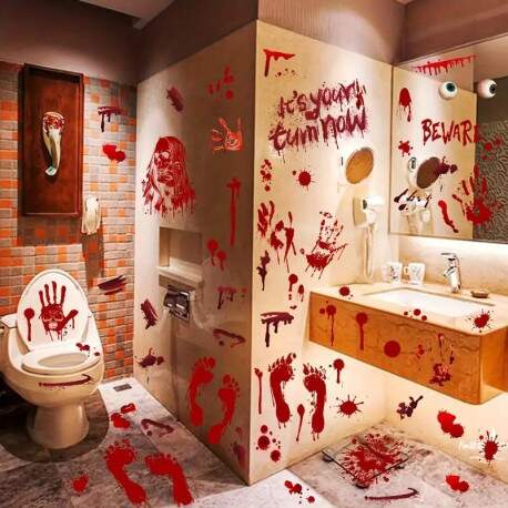 Adesivos de Mos e Pegadas Sangrentas para Halloween