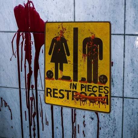 Placa Decorativa de Banheiro Halloween