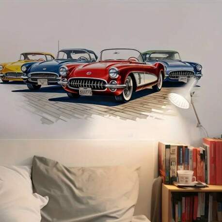 Adesivo de Parede Vintage Carros Clssicos