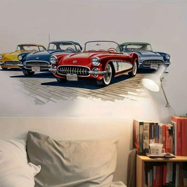 Adesivo de Parede Vintage Carros Clssicos