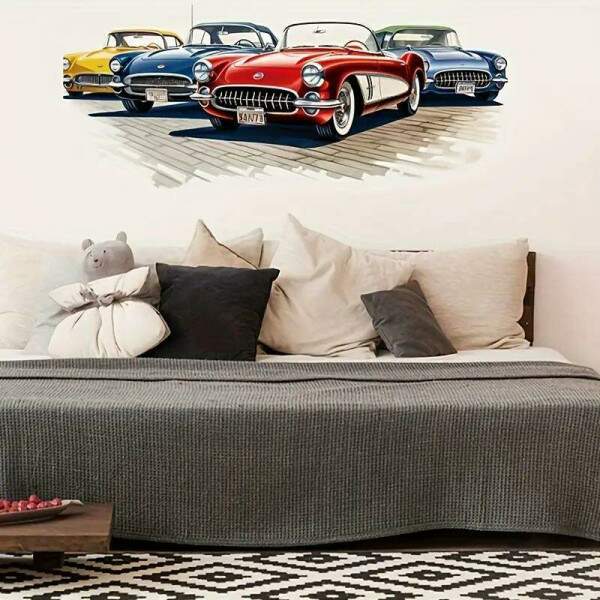 Adesivo de Parede Vintage Carros Clssicos