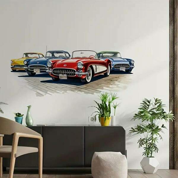 Adesivo de Parede Vintage Carros Clssicos
