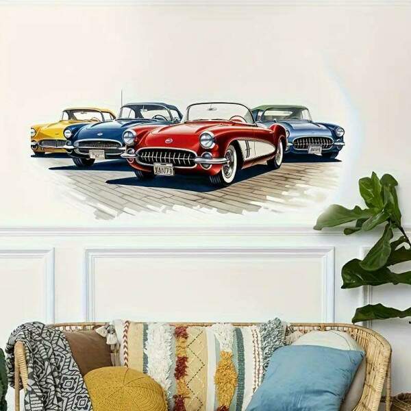 Adesivo de Parede Vintage Carros Clssicos
