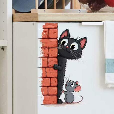 Adesivo de Parede gatinho e ratinho