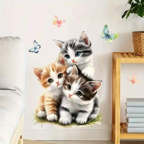 Adesivo de Parede Gatinhos Fofinhos Encantadores