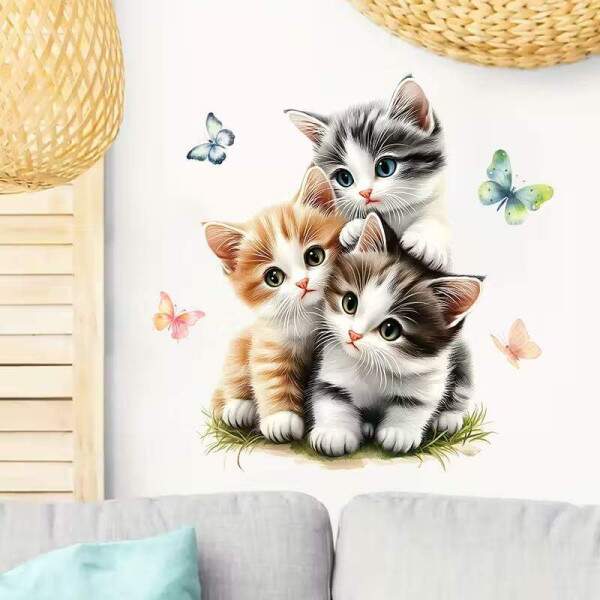 Adesivo de Parede Gatinhos Fofinhos Encantadores