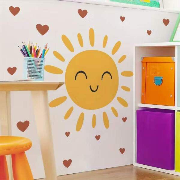 Adesivo de Parede Sol Radiante com Coraes