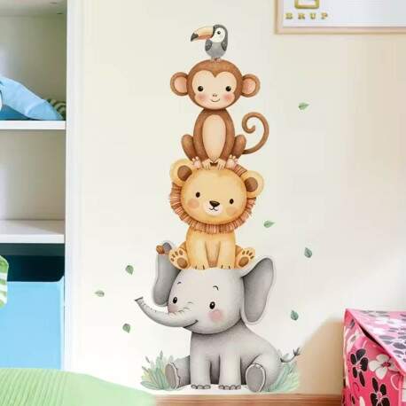 Adesivo de Parede Infantil Amiguinhos do Safari