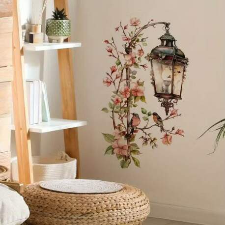 Adesivo de Parede Floral com Luminria Aconchegante