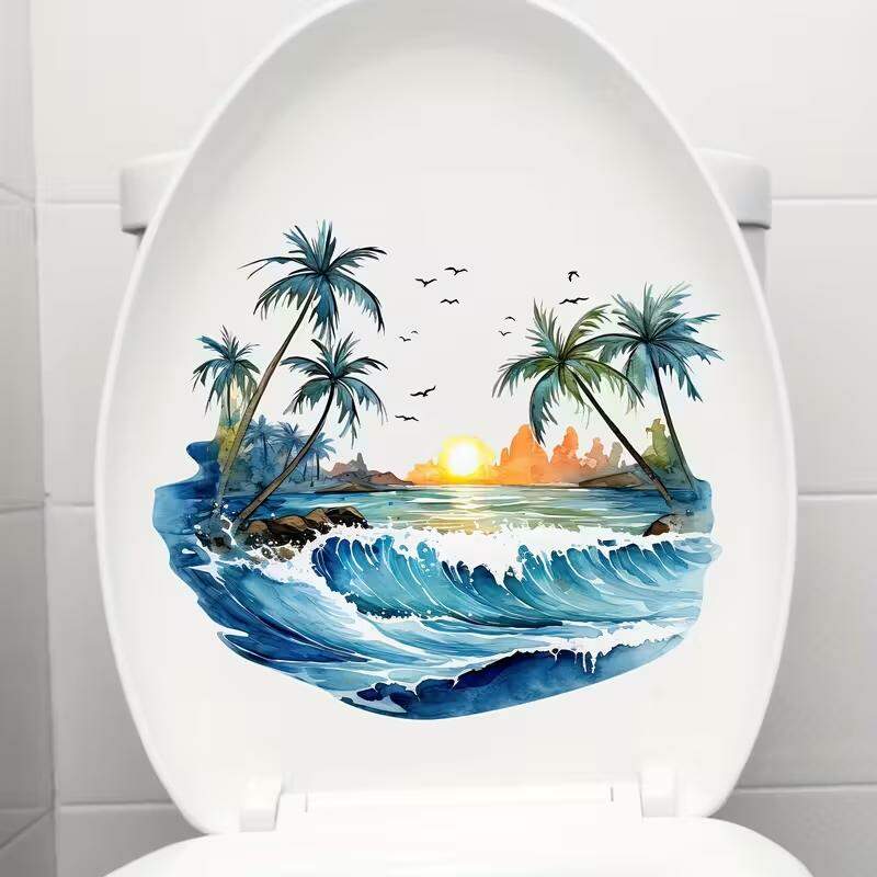 Adesivo para Vaso Acoplado Tropical Coqueiros