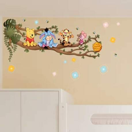 Adesivo de Parede Ursinho Pooh e Amigos Encantados
