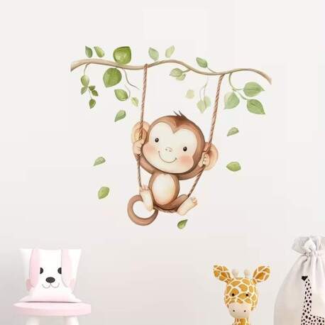Adesivo de Parede Infantil Macaquinho Sorridente