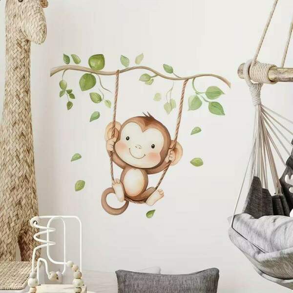 Adesivo de Parede Infantil Macaquinho Sorridente