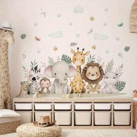 Adesivo de Parede Safari Baby: Aventura na Floresta
