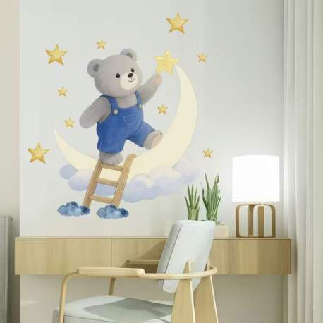 Adesivo de Parede Ursinho Mgico com Estrelas