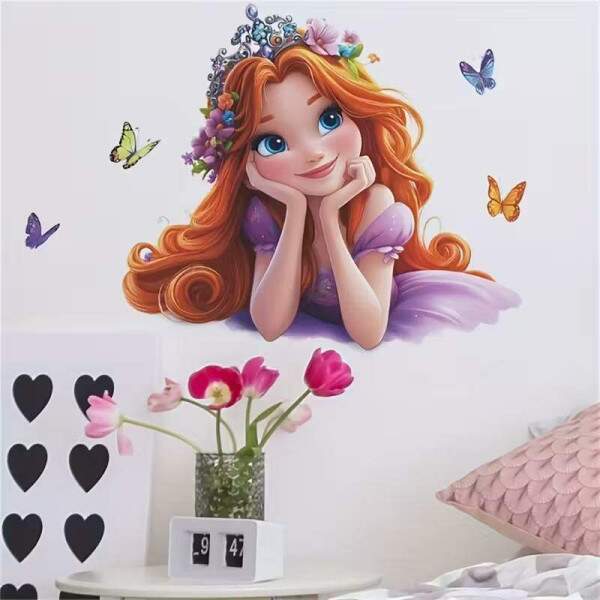 Adesivo de Parede Princesa Encantada com Borboletas